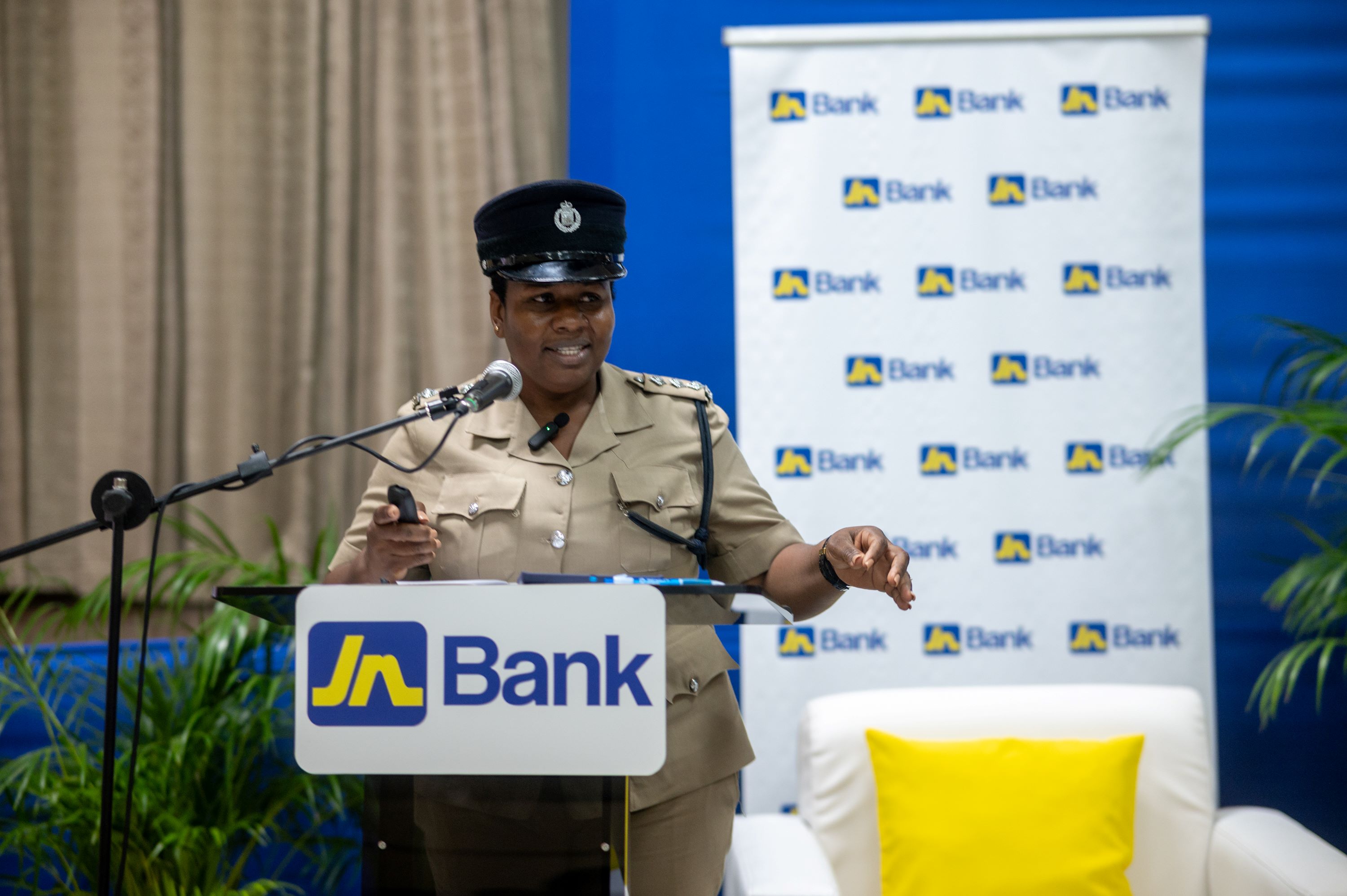 Deputy Superintendent of Police, Rochelle McGibbon-Scott makes a presentation to the members during the meeting.